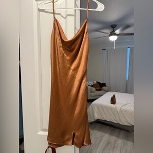 Princess Polly Copper Satin Mini Dress